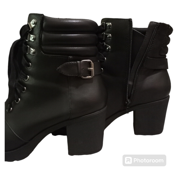 Mia 3" Chunk Heel Zip Up Farah Ankle Boots Size 11M - Picture 10 of 13